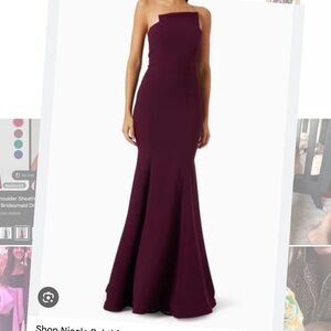 Nicole Bakti Elegant Plum Evening Gown